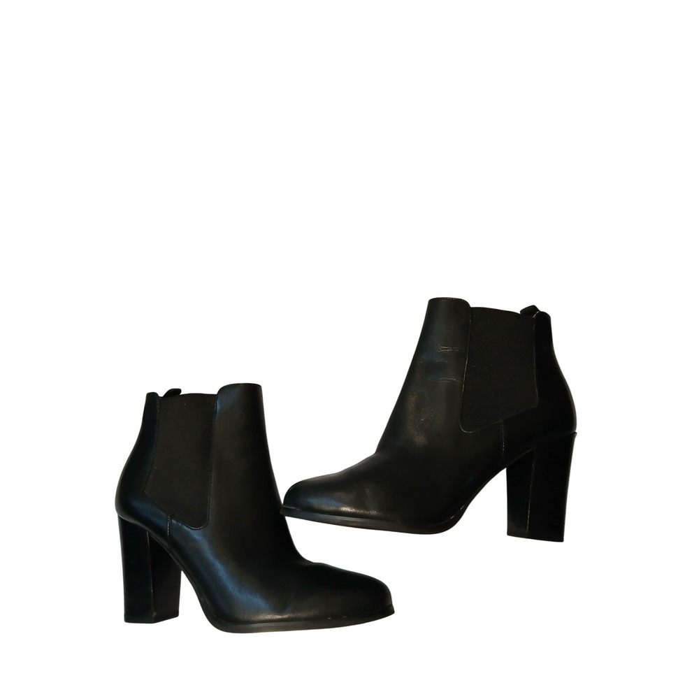 Michael Kors Black Leather Block Heel Chelsea Ankle Boots Women's Size 8.5 - Picture 7 of 8